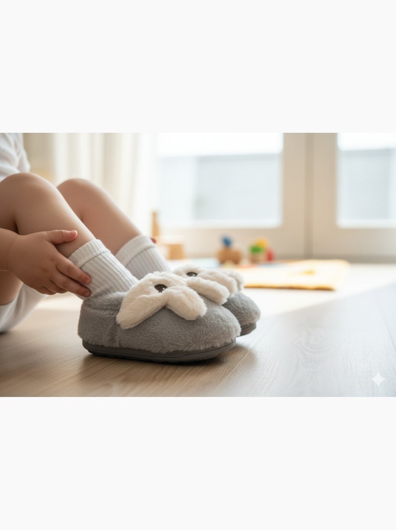 Pantoufles Enfant Animaux 3D Ultra Douces MB732831 Gris - Kiabi