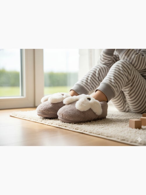 Pantoufles Enfant Animaux 3D Ultra Douces MB732831 - Kiabi