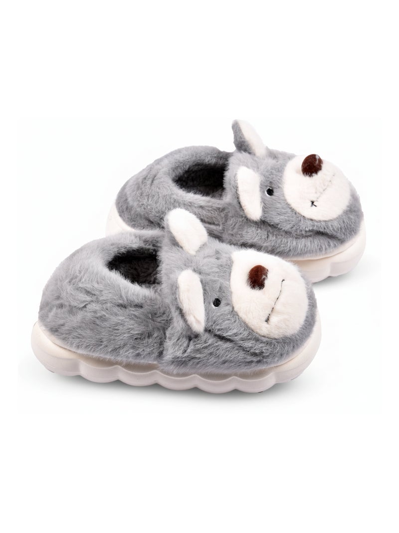 Pantoufles Enfant Animaux 3D Ultra Douces MD9758 Gris - Kiabi