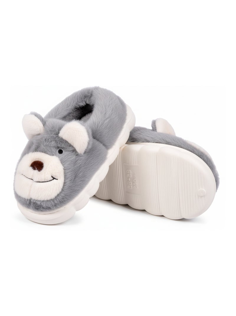 Pantoufles Enfant Animaux 3D Ultra Douces MD9758 Gris - Kiabi