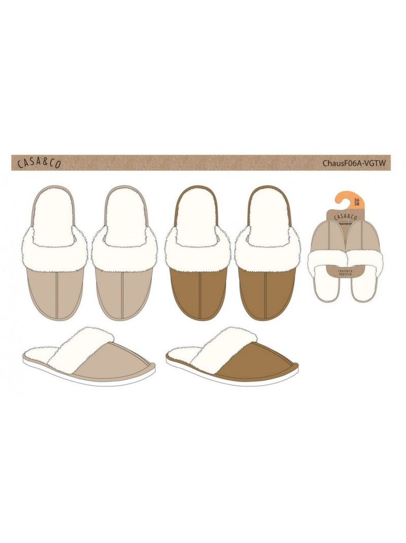 Pantoufles Femme CASA AND CO  Pack de 2 Multicolore - Kiabi