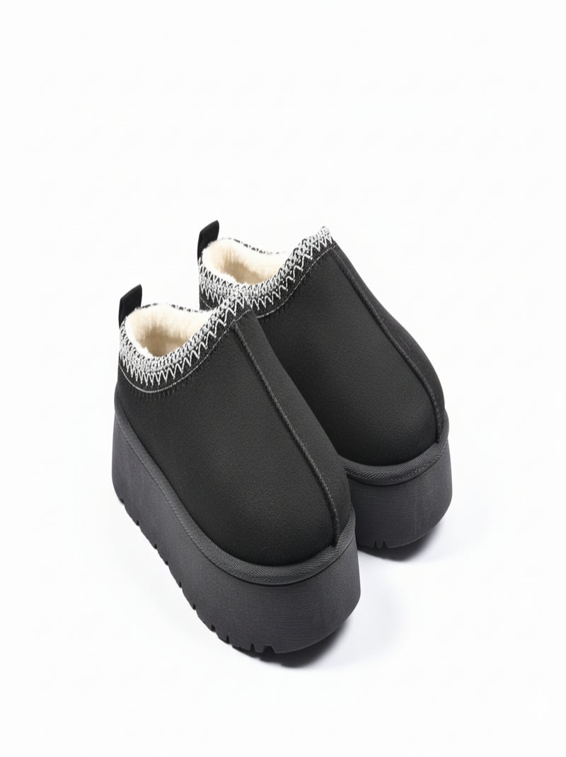 Pantoufles Femme Hiver Mule  Style Scandinave MD9769 Noir - Kiabi