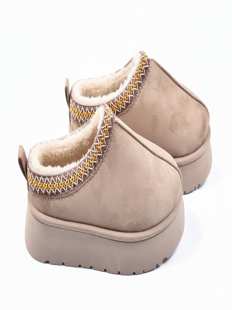 Pantoufles Femme Hiver Mule  Style Scandinave MD9769 Taupe - Kiabi