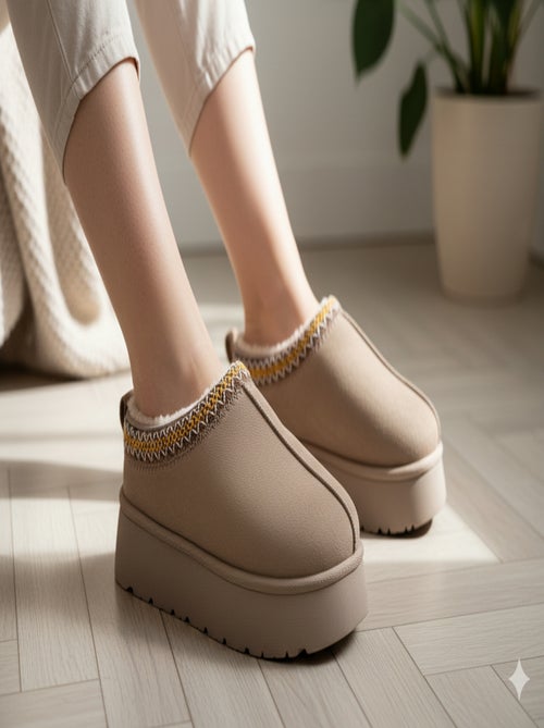 Pantoufles Femme Hiver Mule  Style Scandinave MD9769 - Kiabi