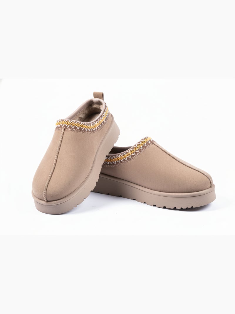 Pantoufles Femme Hiver Mule  Style Scandinave MD9769 Taupe - Kiabi