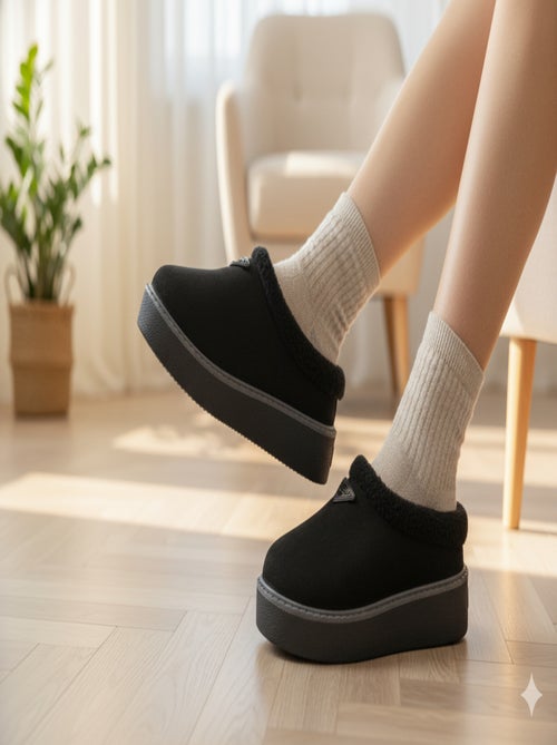 Pantoufles Femme Hiver Mule  Style Scandinave ND10882 - Kiabi