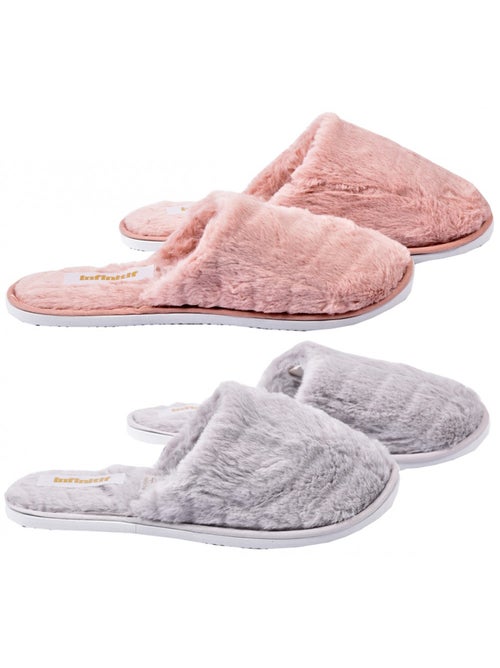 Pantoufles Femme INFINITIF  Pack de 2 - Kiabi