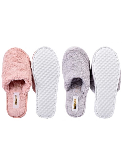 Pantoufles Femme INFINITIF  Pack de 2 - Kiabi