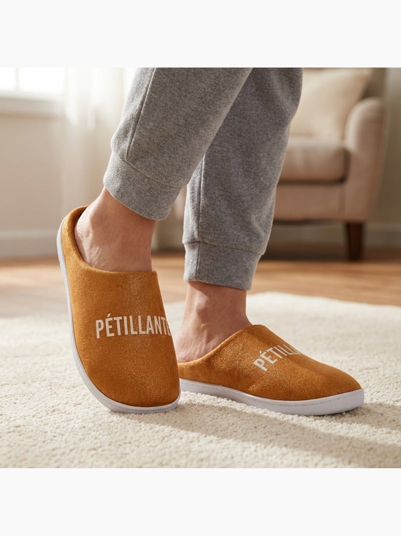 Pantoufles Femme Lurex Glitter Doré - Kiabi