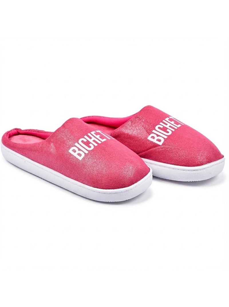 Pantoufles Femme Lurex Glitter Framboise - Kiabi