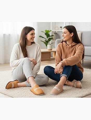 Pantoufles Femme Lurex Glitter Pack de 2 Paires