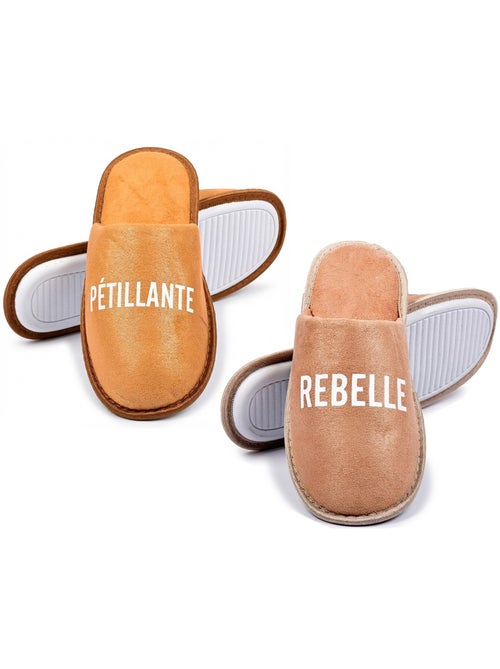 Pantoufles Femme Lurex Glitter Pack de 2 Paires - Kiabi