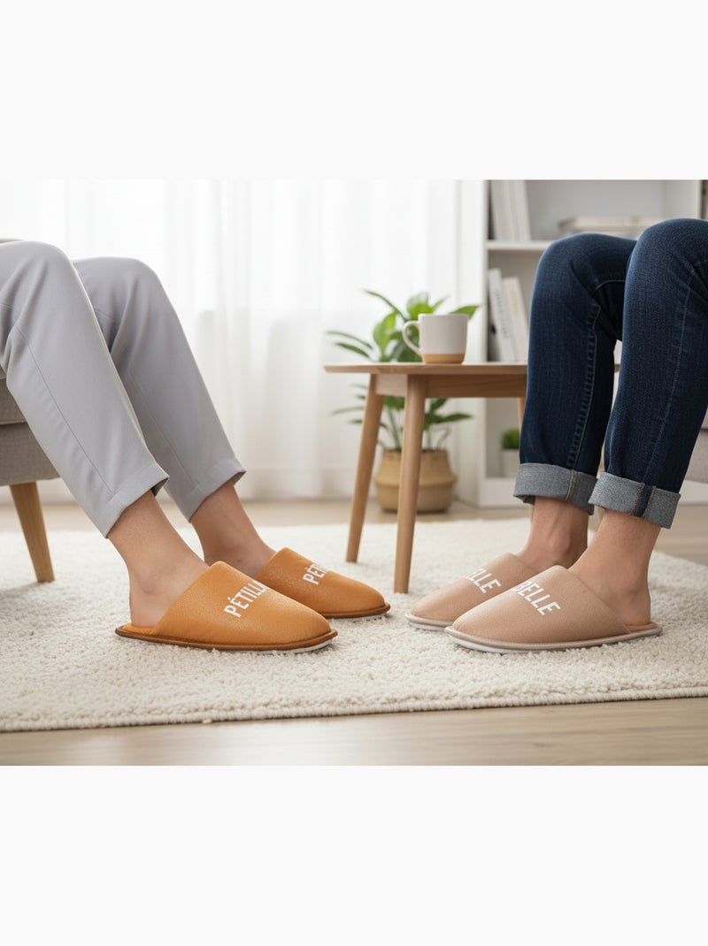 Pantoufles Femme Lurex Glitter Pack de 2 Paires Bronze - Kiabi