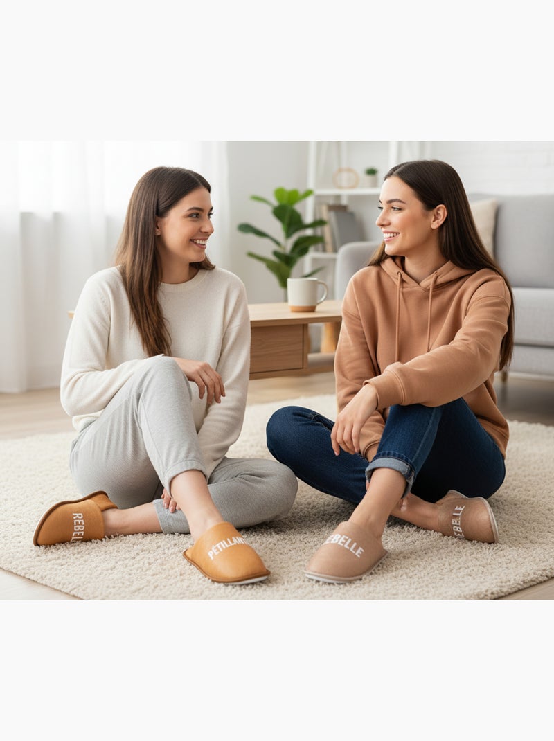 Pantoufles Femme Lurex Glitter Pack de 2 Paires Bronze - Kiabi