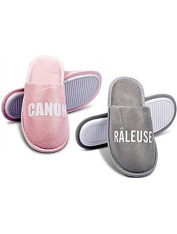 Pantoufles Femme Lurex Glitter Pack de 2 Paires