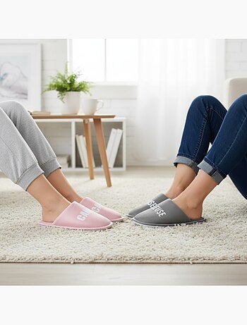Pantoufles Femme Lurex Glitter Pack de 2 Paires