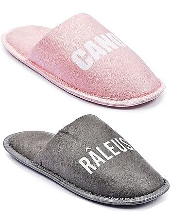 Pantoufles Femme Lurex Glitter Pack de 2 Paires