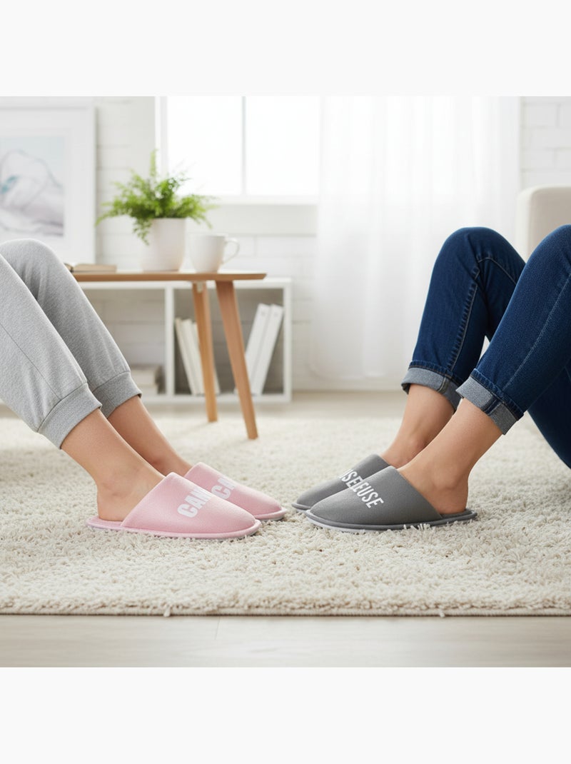 Pantoufles Femme Lurex Glitter Pack de 2 Paires Gris - Kiabi