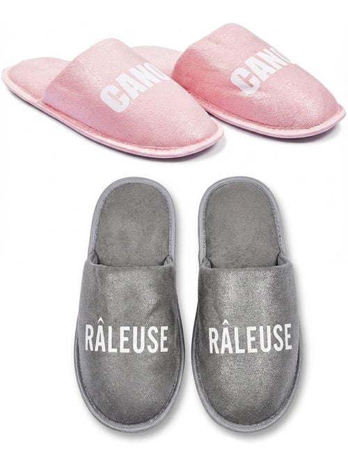 Pantoufles Femme Lurex Glitter Pack de 2 Paires - Kiabi