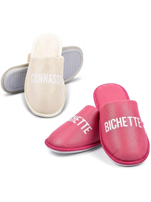 Pantoufles Femme Lurex Glitter Pack de 2 Paires - Kiabi