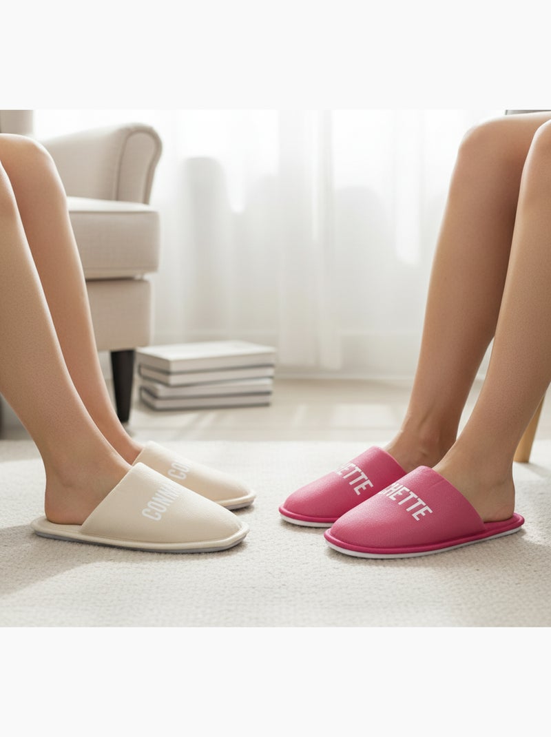 Pantoufles Femme Lurex Glitter Pack de 2 Paires Rose - Kiabi