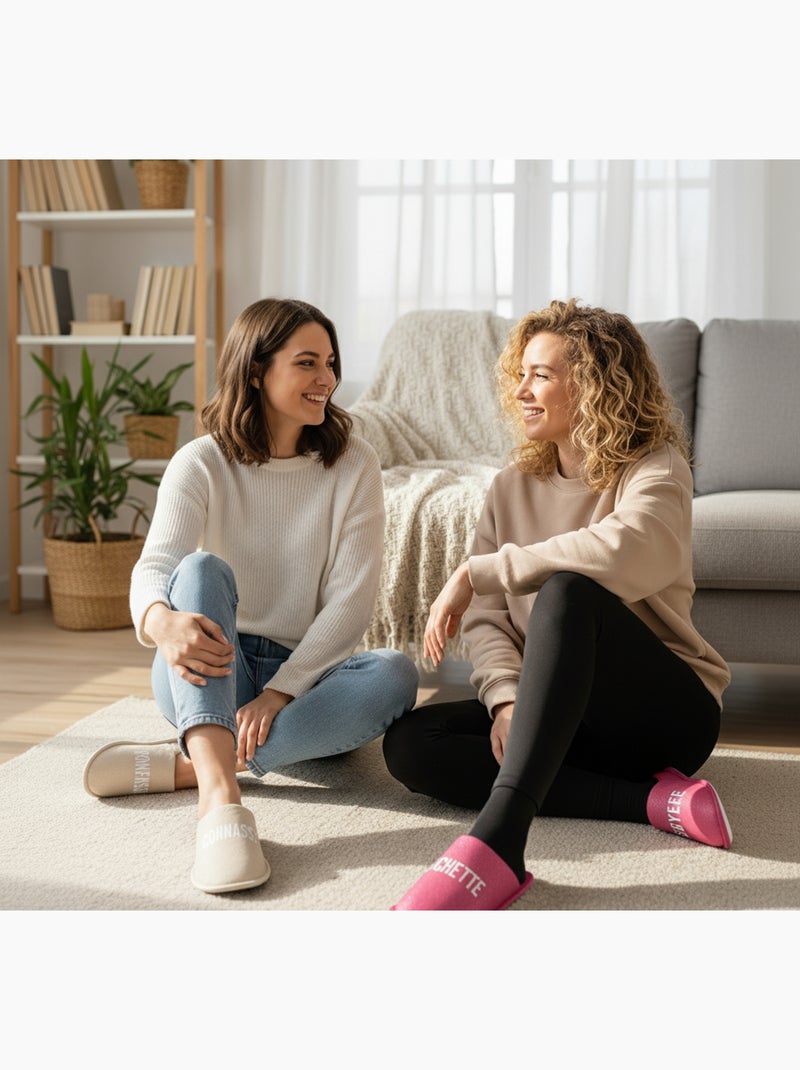 Pantoufles Femme Lurex Glitter Pack de 2 Paires Rose - Kiabi