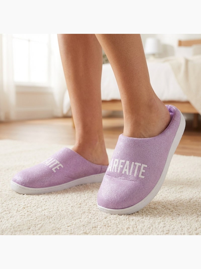 Pantoufles Femme Lurex Glitter Violet - Kiabi