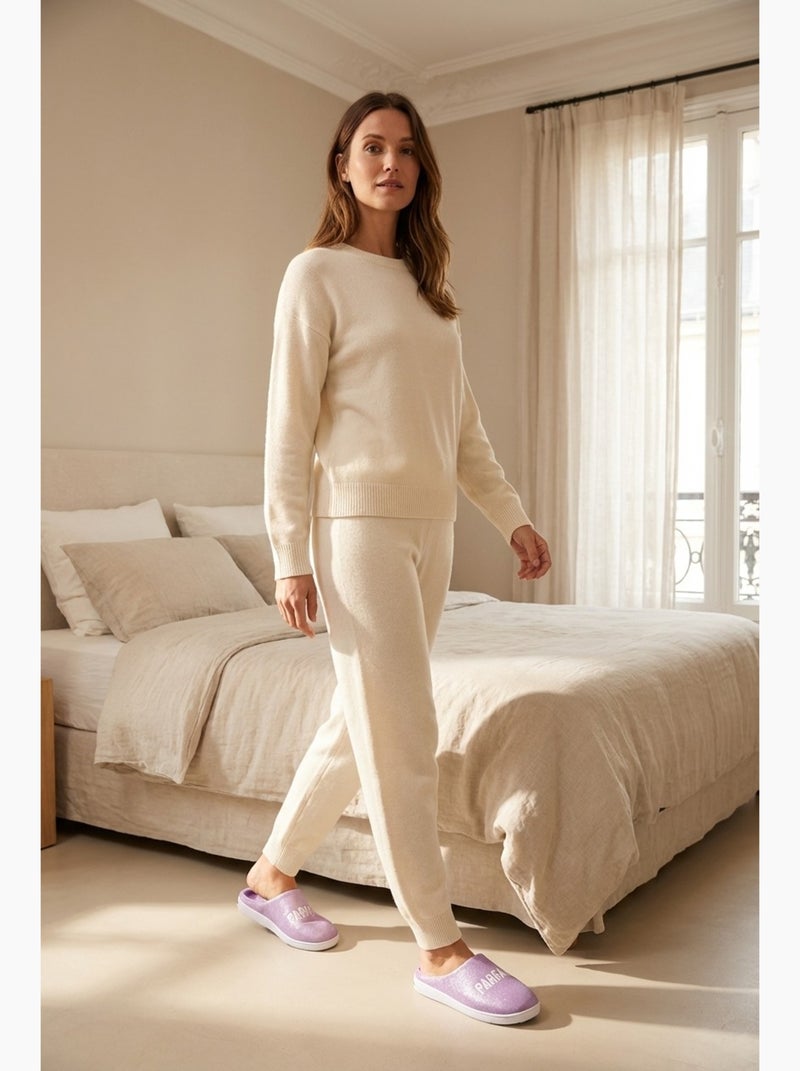 Pantoufles Femme Lurex Glitter Violet - Kiabi