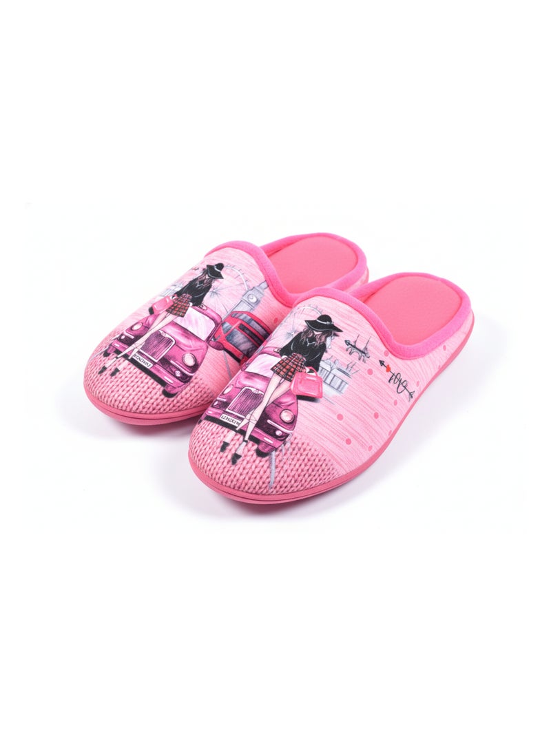 Pantoufles Femme Mule PhotoPrint Rose - Kiabi