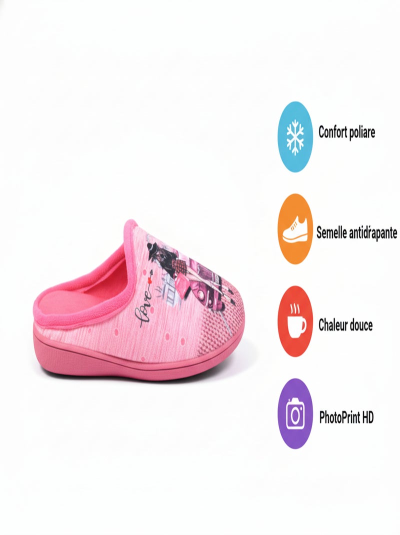 Pantoufles Femme Mule PhotoPrint Rose - Kiabi