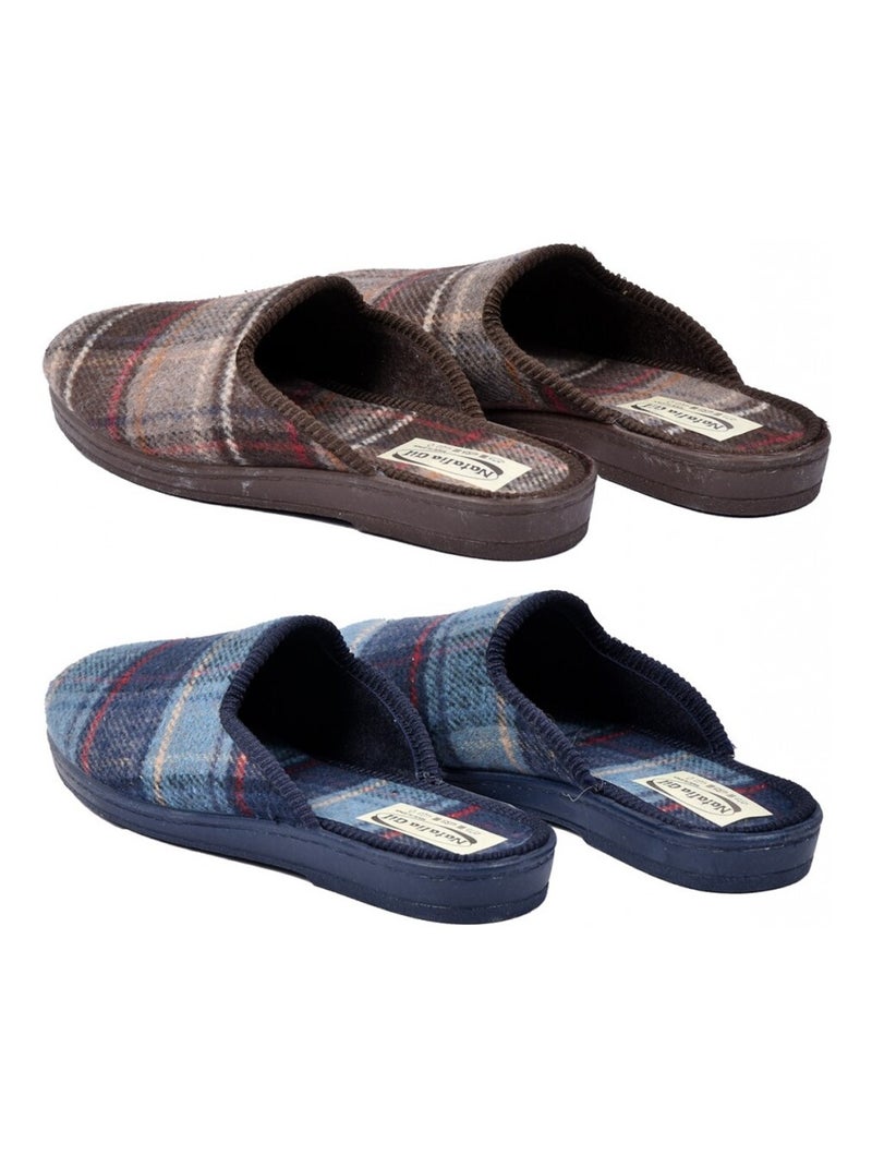 Pantoufles homme Confort et Qualité Supérieure  Pack de 2 Bleu Marron - Kiabi