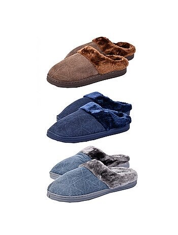 Pantoufles homme Confort et Qualité Supérieure Pack de 2