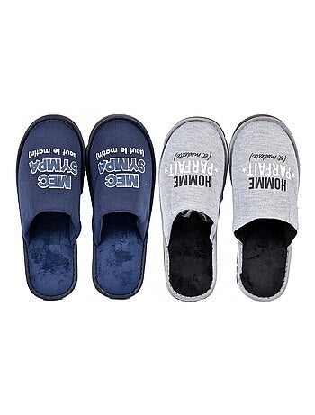 Pantoufles homme lot de 2