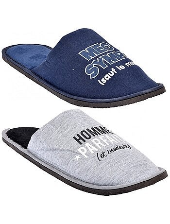 Pantoufles homme lot de 2
