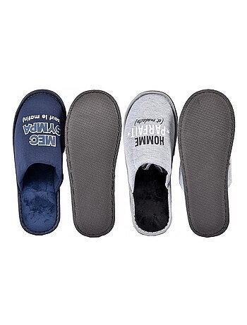 Pantoufles homme lot de 2