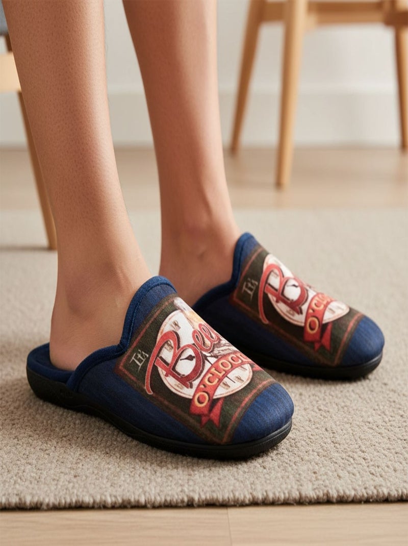 Pantoufles Homme Mule Fantaisie PHOTOPRINT Bleu Multicolore - Kiabi