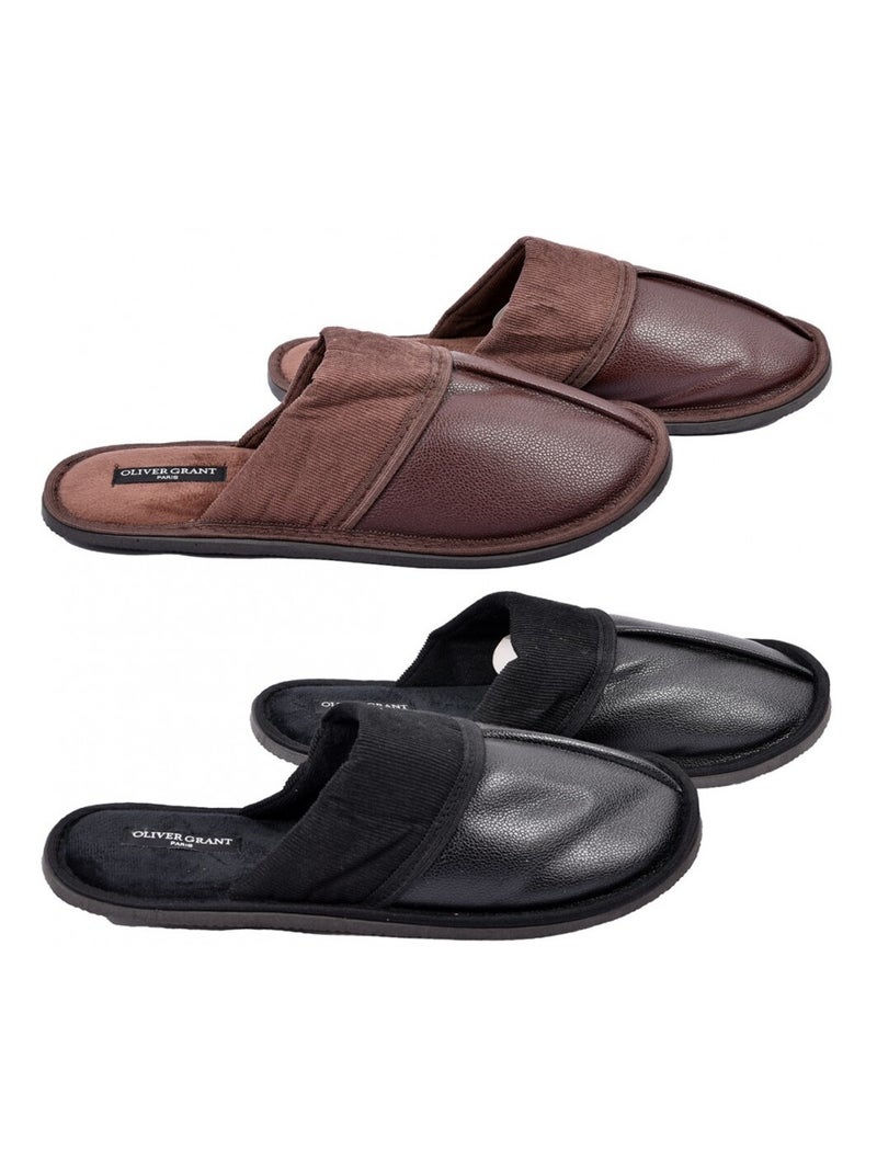 Pantoufles Homme OLIVER GRANT  Pack de 2 Multicolore - Kiabi