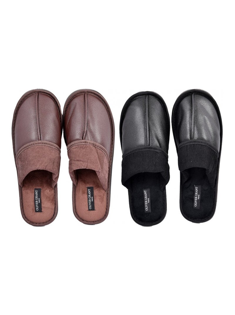 Pantoufles Homme OLIVER GRANT  Pack de 2 Multicolore - Kiabi