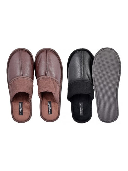 Pantoufles Homme OLIVER GRANT  Pack de 2 - Kiabi