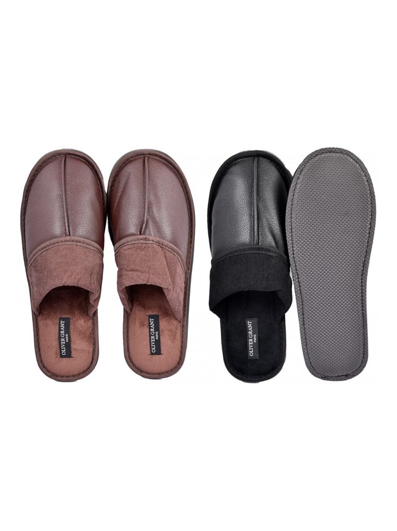 Pantoufles Homme OLIVER GRANT  Pack de 2 Multicolore - Kiabi