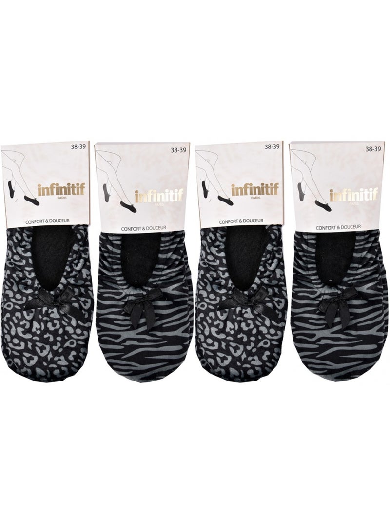 Pantoufles pour Femme INFINITIF Confort  Pack de 4 Multicolore - Kiabi