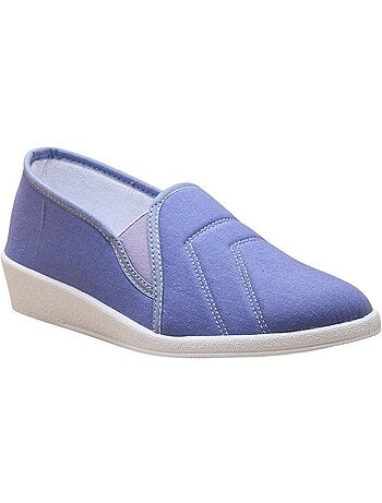 Pantoufles toile intérieur éponge femme