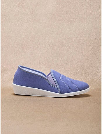 Pantoufles toile intérieur éponge femme