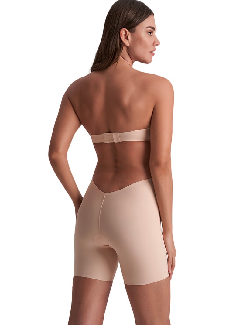 Panty short hauteur moyenne à dos bas Shapewear Beige - Kiabi