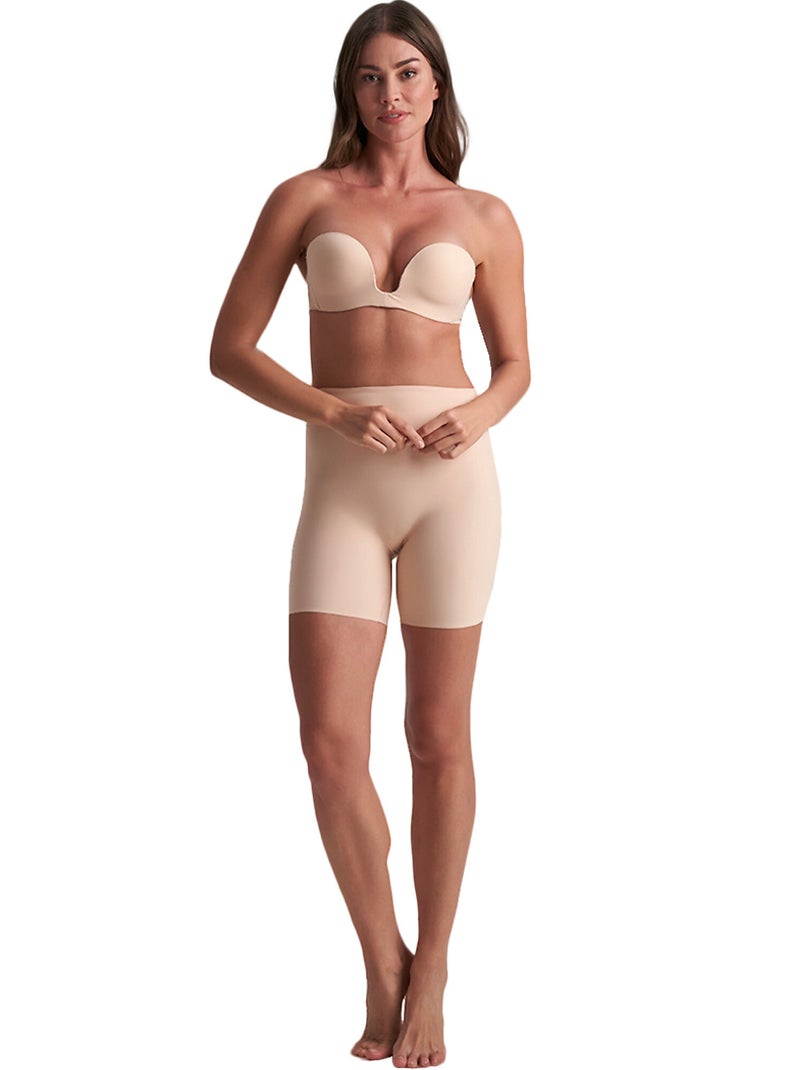 Panty short hauteur moyenne à dos bas Shapewear Beige - Kiabi