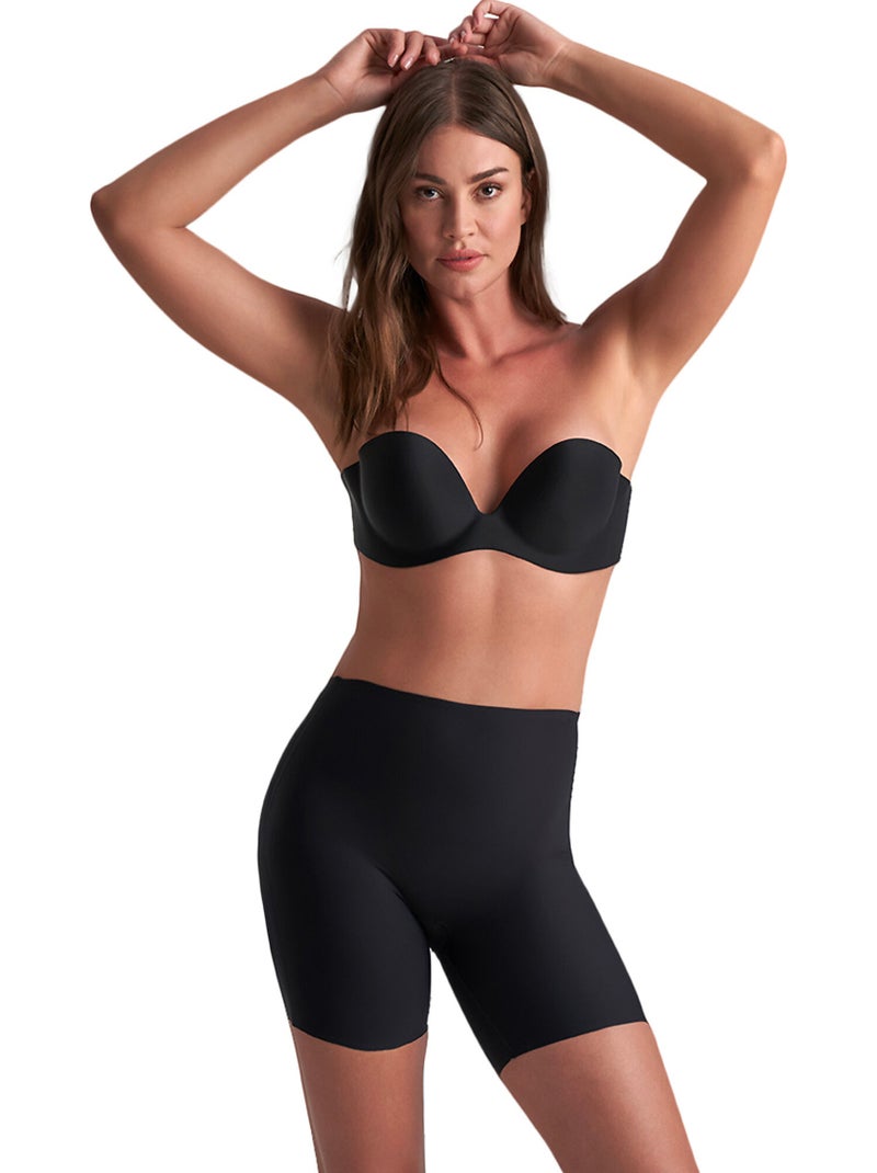 Panty short hauteur moyenne à dos bas Shapewear Noir - Kiabi