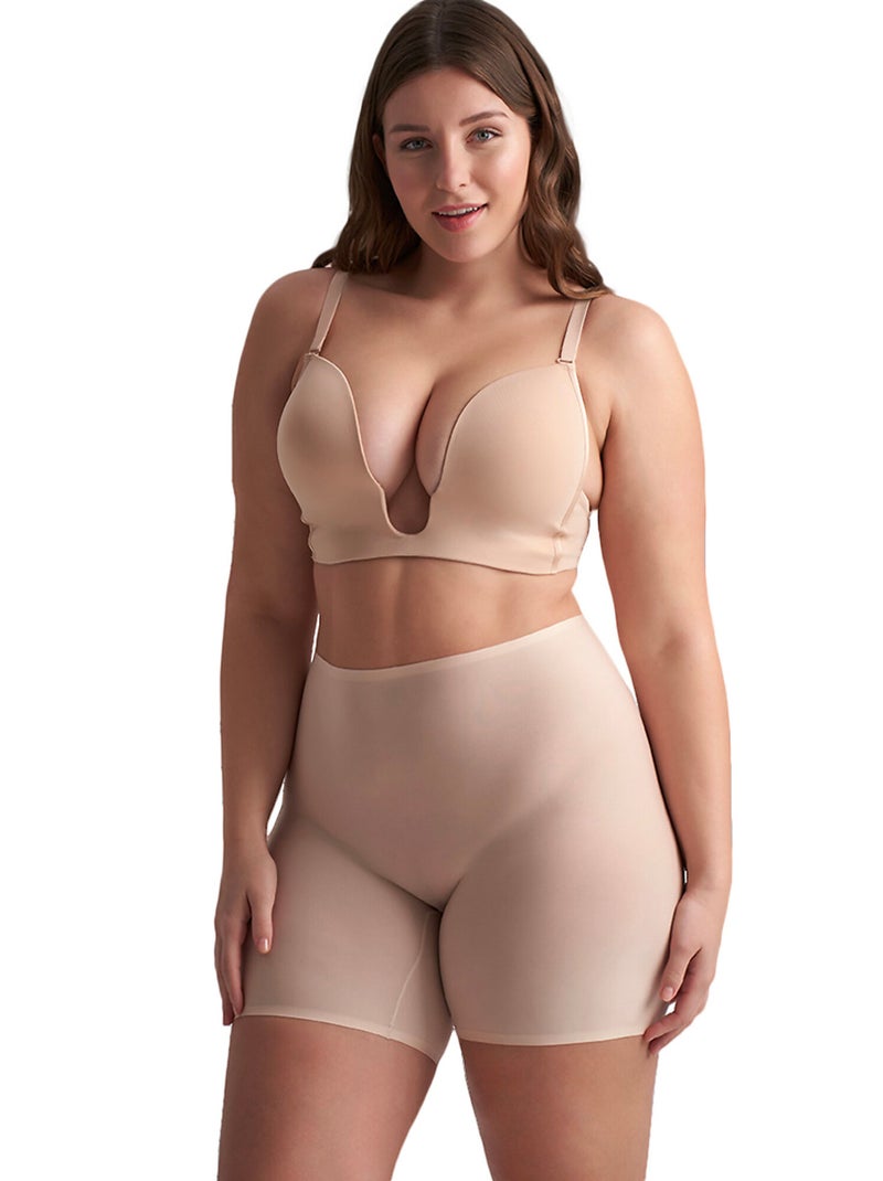 Panty short hauteur moyenne Uni Stretch Beige - Kiabi