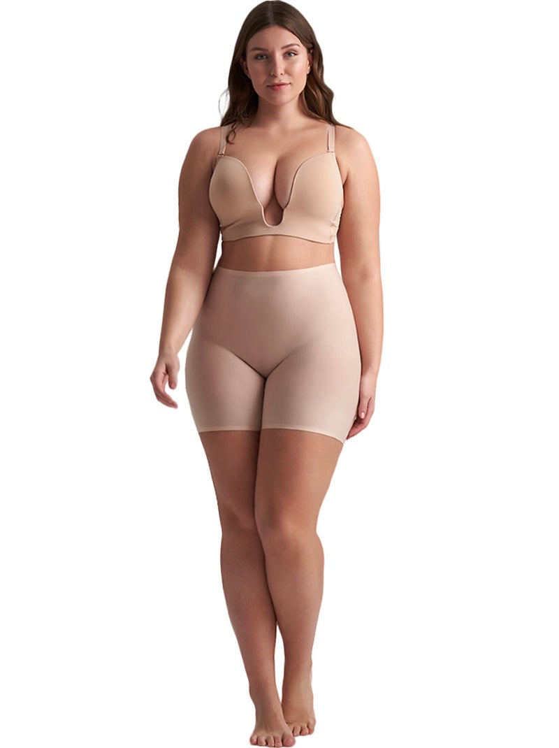 Panty short hauteur moyenne Uni Stretch Beige - Kiabi