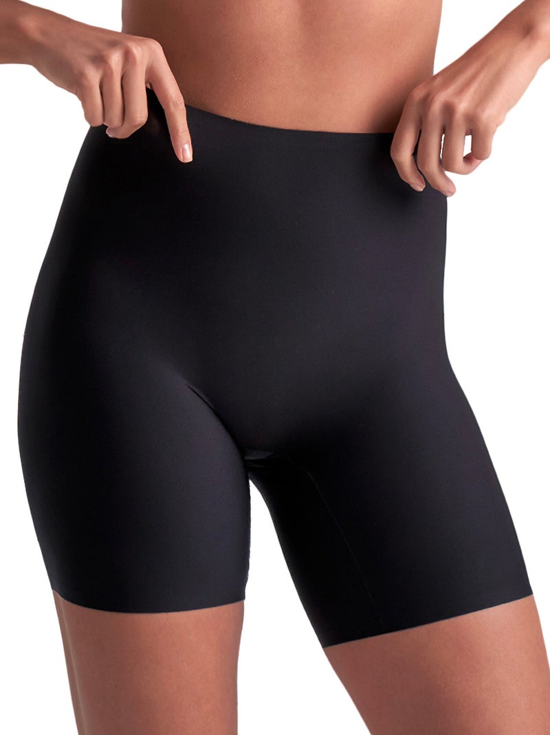 Panty short hauteur moyenne Uni Stretch Noir - Kiabi