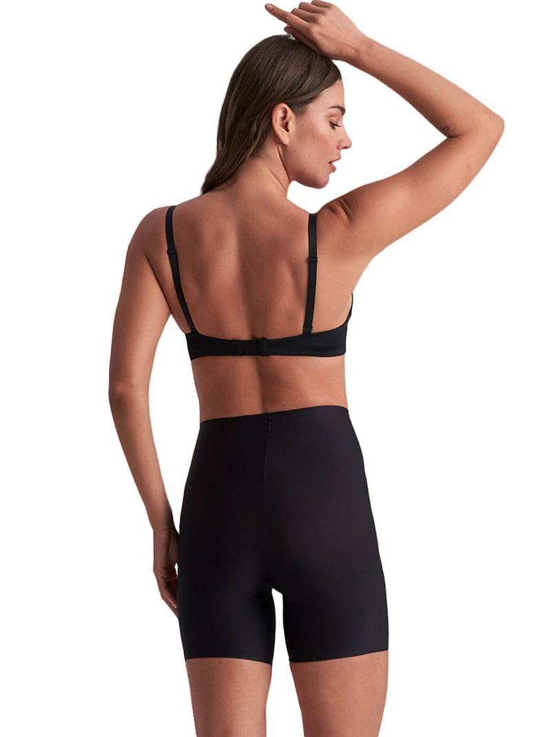 Panty short hauteur moyenne Uni Stretch Noir - Kiabi